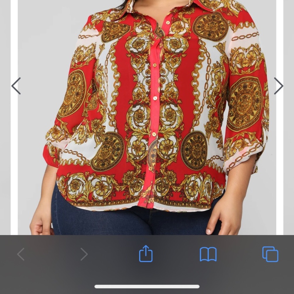 Red Versace Inspired Printed Shirt